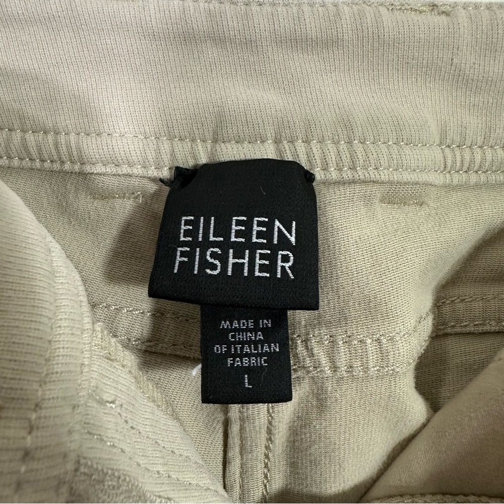 Eileen Fisher Khaki Beige Straight Leg High Rise Pants - Picture 6 of 8